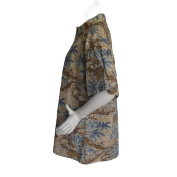 Vintage PIERRE CARDIN Camp shirt, XL, Map all over, Button Front, short sleeves - Picture 6 of 10